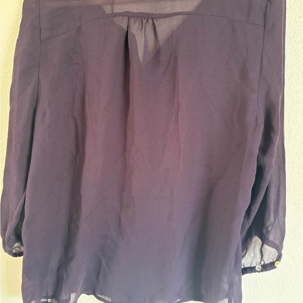 H&M Deep Purple Ruffle Blouse - Picture 6 of 7